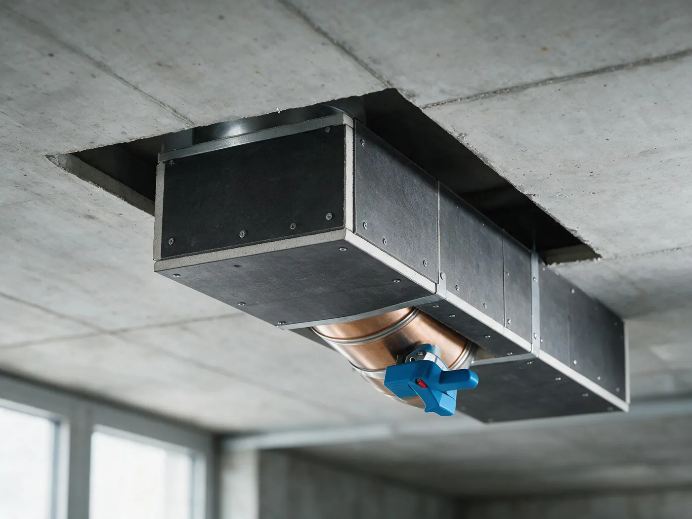 Lüftungskanal mit verschraubter Brandschutzplattenverkleidung
